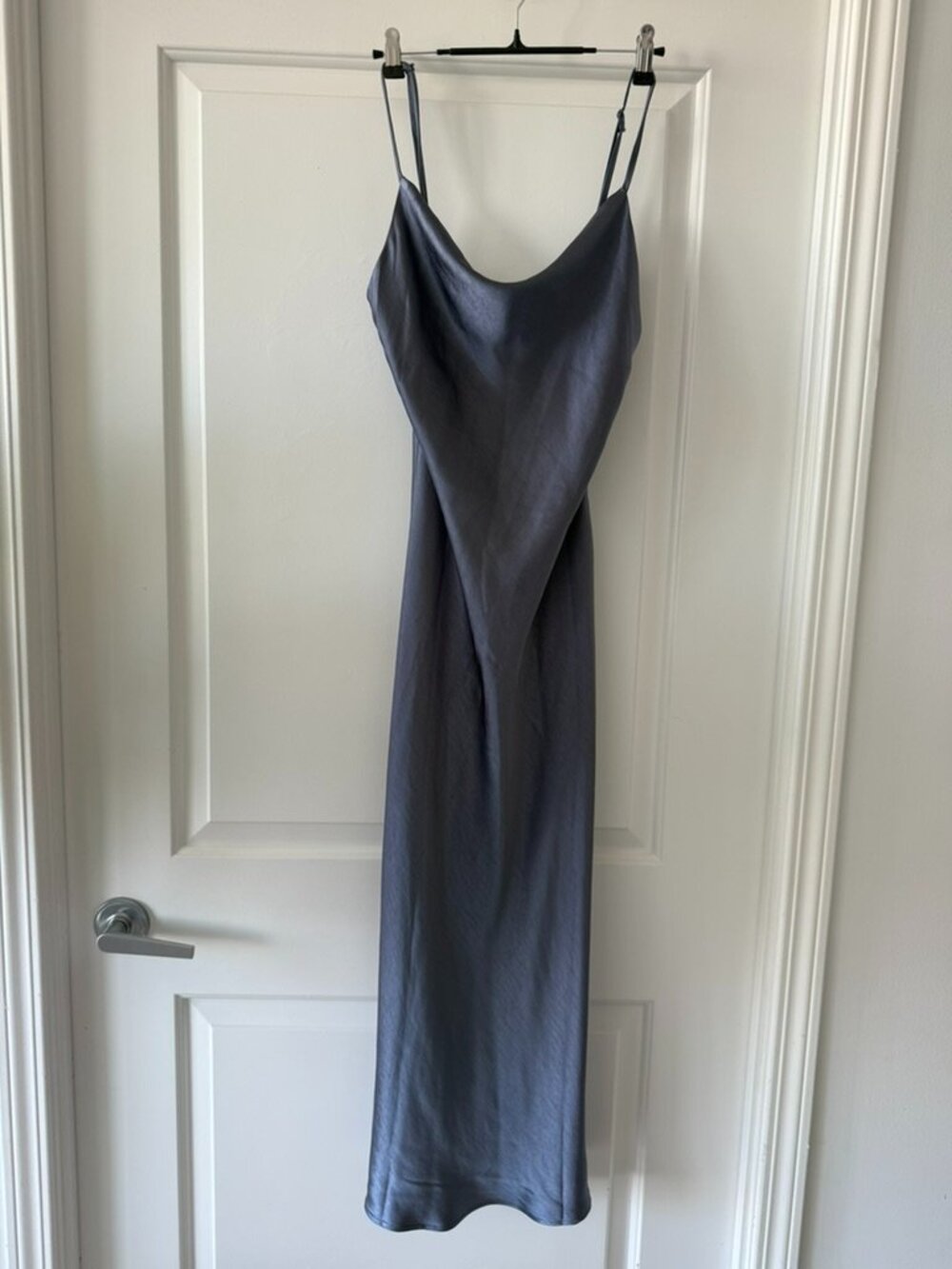 Oak + Fort Grey Satin Maxi Dress – Size S